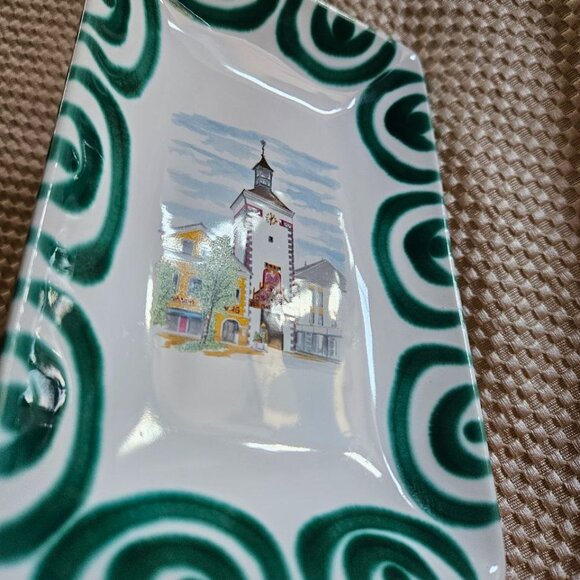 Gmundner Keramik Studio - Exclusiv fur Fa. Lothring Green & White Ceramic‎ Plate - Picture 3 of 10